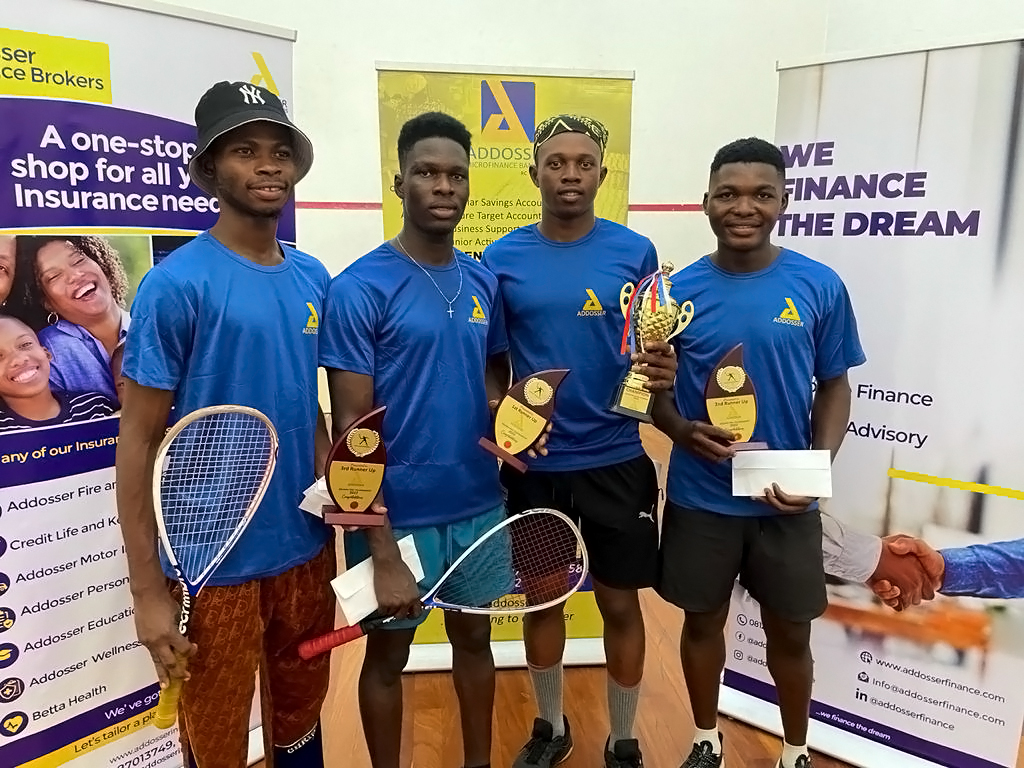 Winners of the Addosser Squash Pro Tournament